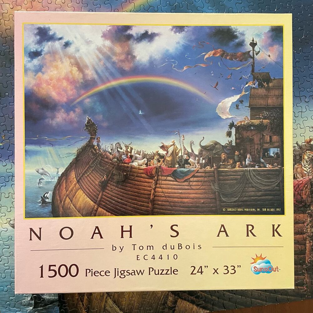 Vintage SunsOut Noah's Ark Tom du Bois 1500 Piece Puzzle NO Missing Pieces
